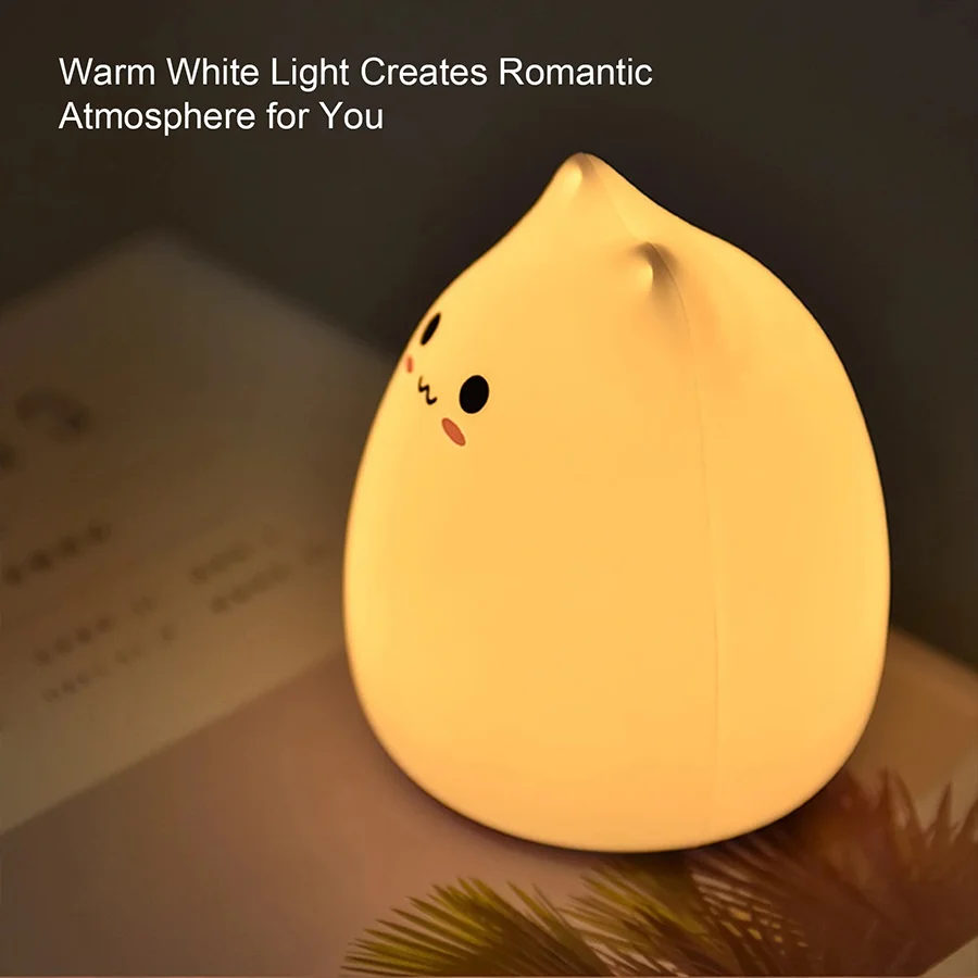 Touch Night Light Colorful Cat Silicone Animal Light Led Lights Cartoon Silicone Lamp Bedroom Decoration Lights Bedside Lighting