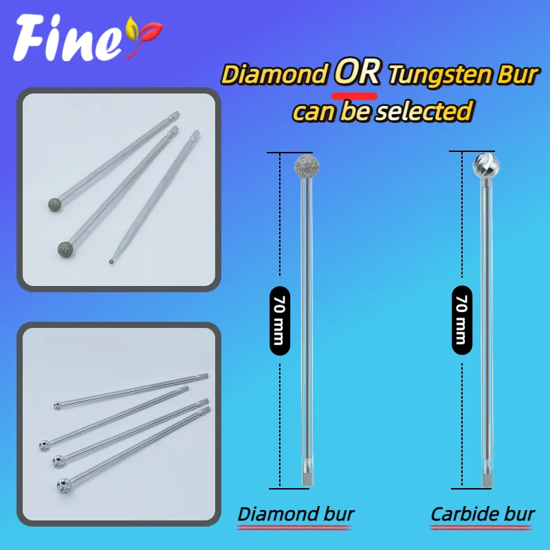 

Finer 70mm Dental Tungsten Burs Dental Diamond Burs Sharp Dental Tungsten Carbide Burs for Implant Surgery Osteotomy Handpiece
