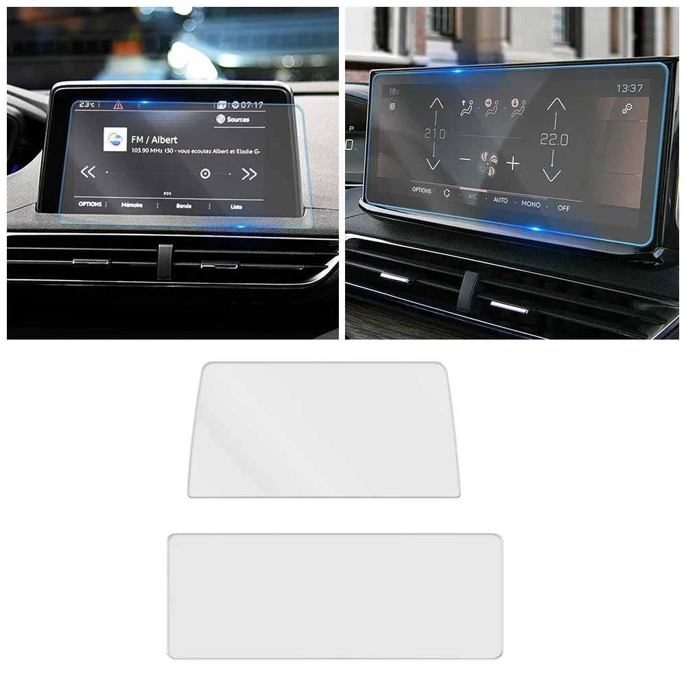 

For Peugeot 3008 2016-2021 Car Multimedia Video GPS Navigation LCD Screen Tempered Glass Protective Film Anti Scratch Accessory