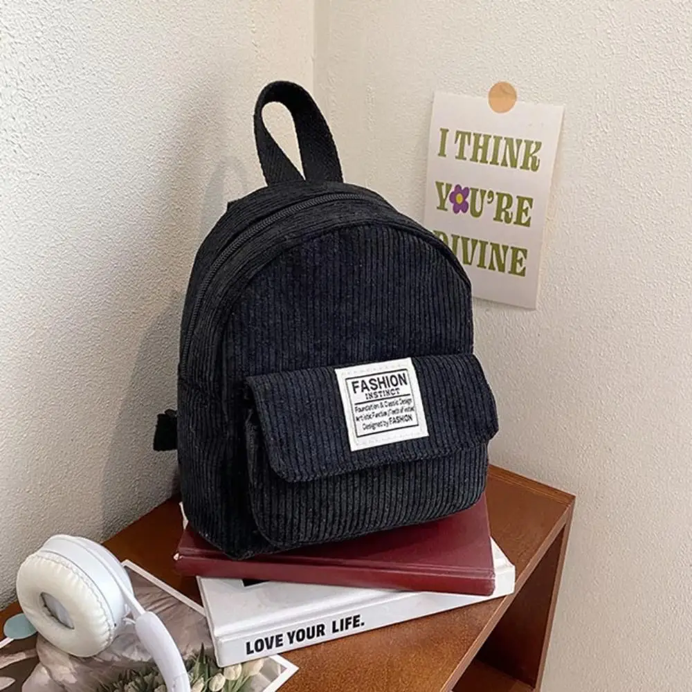 Tas Ponsel Kasual Ransel Korduroi Gaya Korea Tas Selempang Mini Tas Tangan Warna Solid Tas Sekolah Wanita Remaja Putri