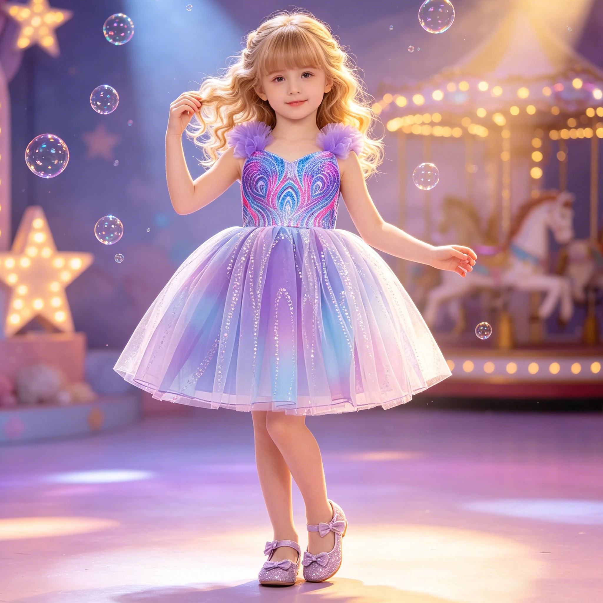 

Movie Wicked Glinda Sequin Costume Girl Witch Glinda Tulle Birthday Wedding Prom Dress Girls Elegant Birthday Party Girl Dresses