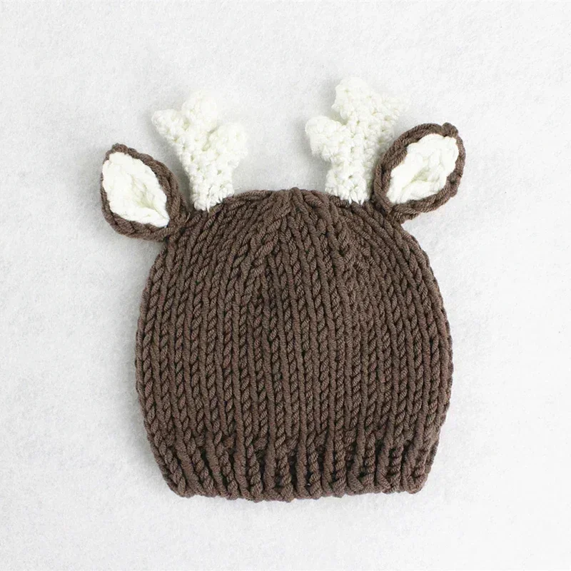 Newborn Photography Props Deer Costumes Infant Knitted Hat Pants Baby Photo Accessories Baby Photoshoot Outfit Baby Boy Outfit