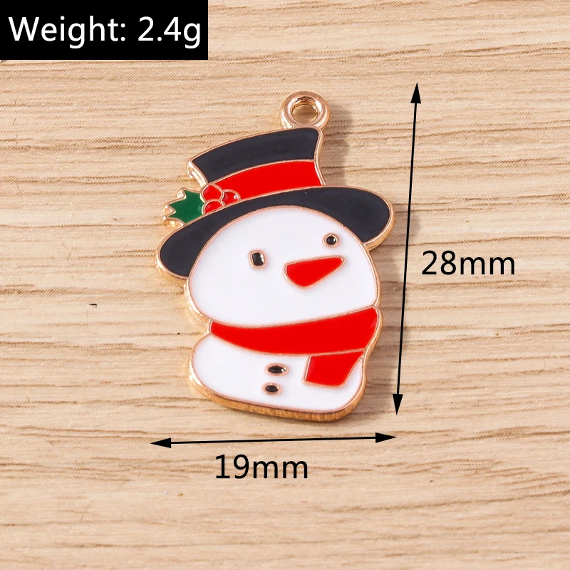 10 stücke mischen niedlichen Emaille Weihnachts baum Schneemann Santa Claus Charms Anhänger für Schmuck machen DIY Ohrringe Halsketten Handwerk liefern – Detail 24