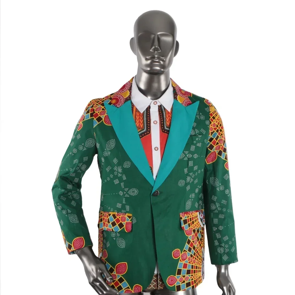 African Jacket For Men  Long Sleeve Top Mens African Clothing Dashiki African Print Blazer Men Outfits Suits WYN202