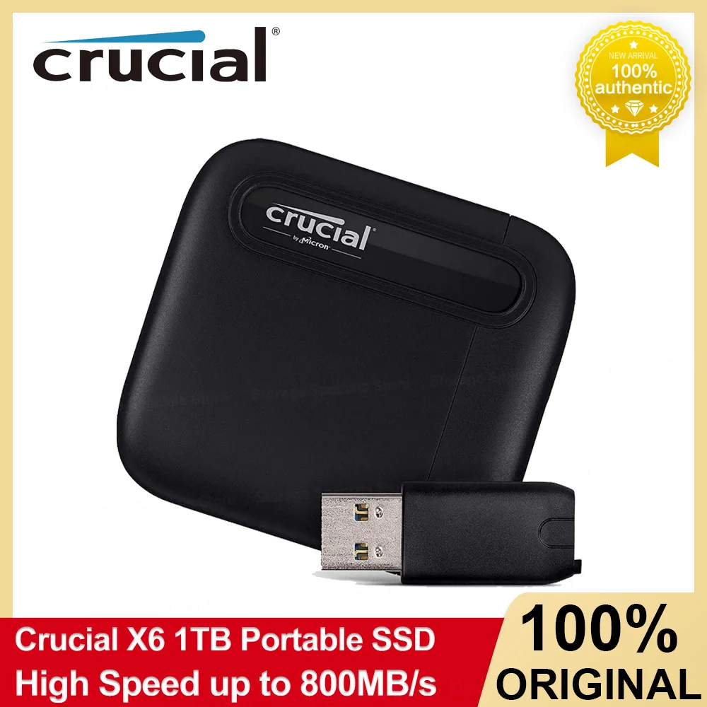 Crucial X6 SSD External Solid State Drive  500GB 1TB 2TB up to 800MB/s High speed Hard Disk For PC Laptop Camera Portable SSD