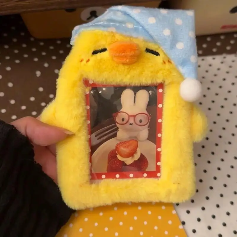 Japanese Anime Nightcap Kiiroitori Plush Card Holder Multi-Functional Backpack Hanging Ornaments Bus Card Storage Holidays Gifts