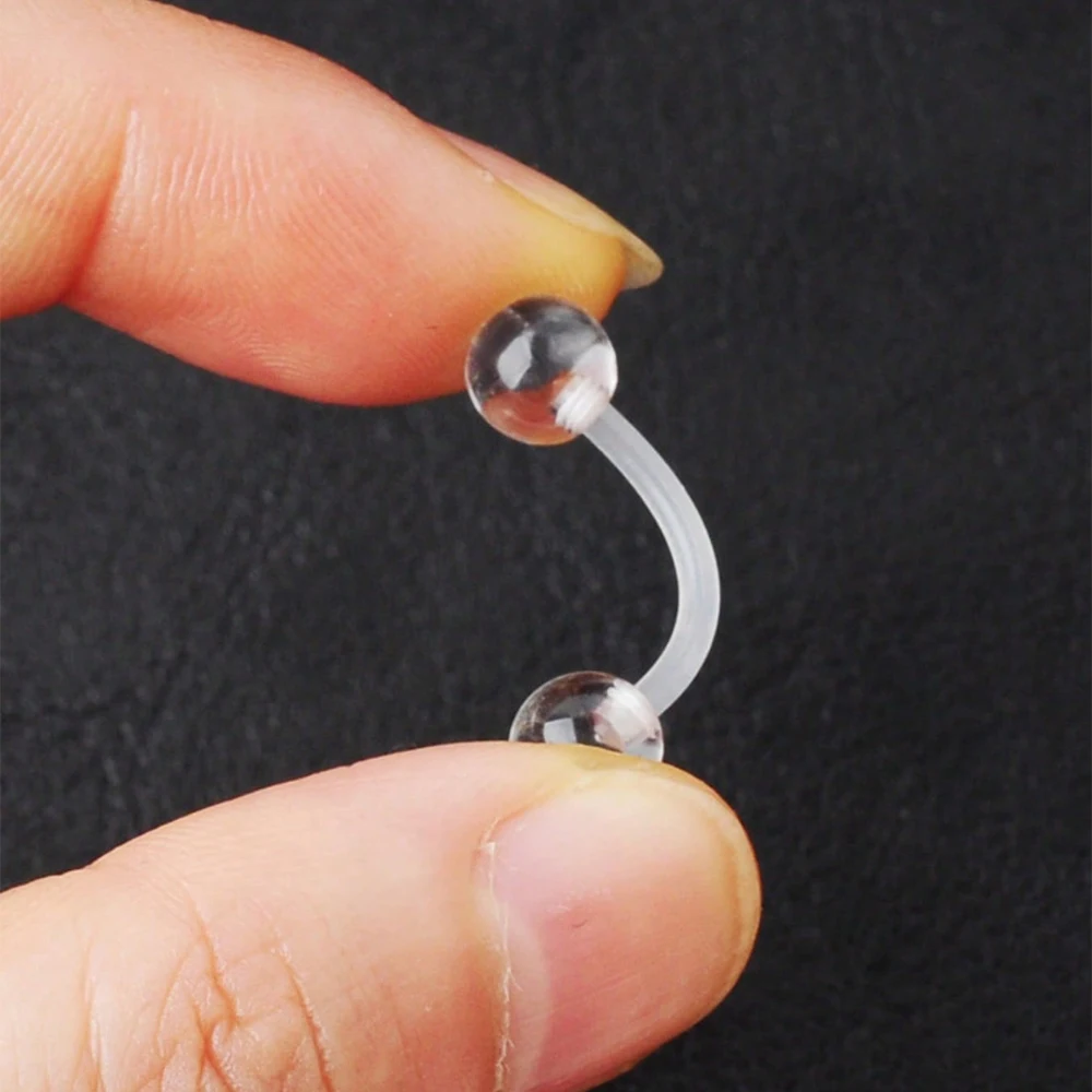 Clear Piercing Retainer, Hypoallergenic Bioflex Plastic