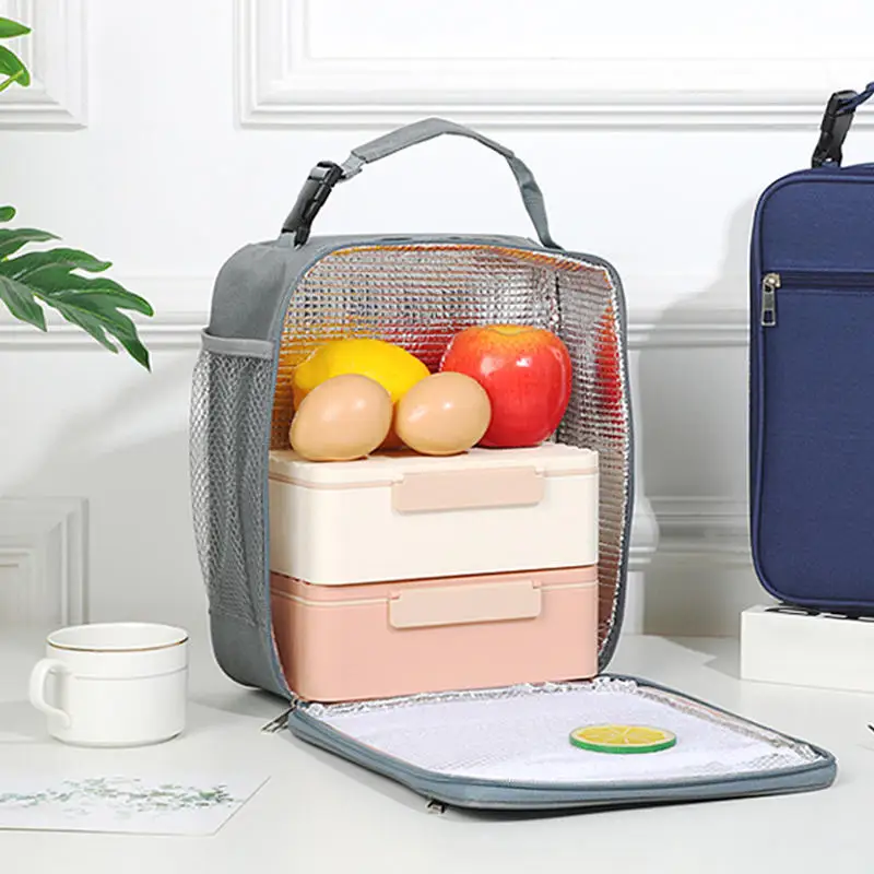 حقيبة غداء قابلة لإعادة الاستخدام للرجال والنساء مقاومة للماء من قماش أكسفورد حقيبة تبريد معزولة محمولة بسعة كبيرة صندوق غداء معزول