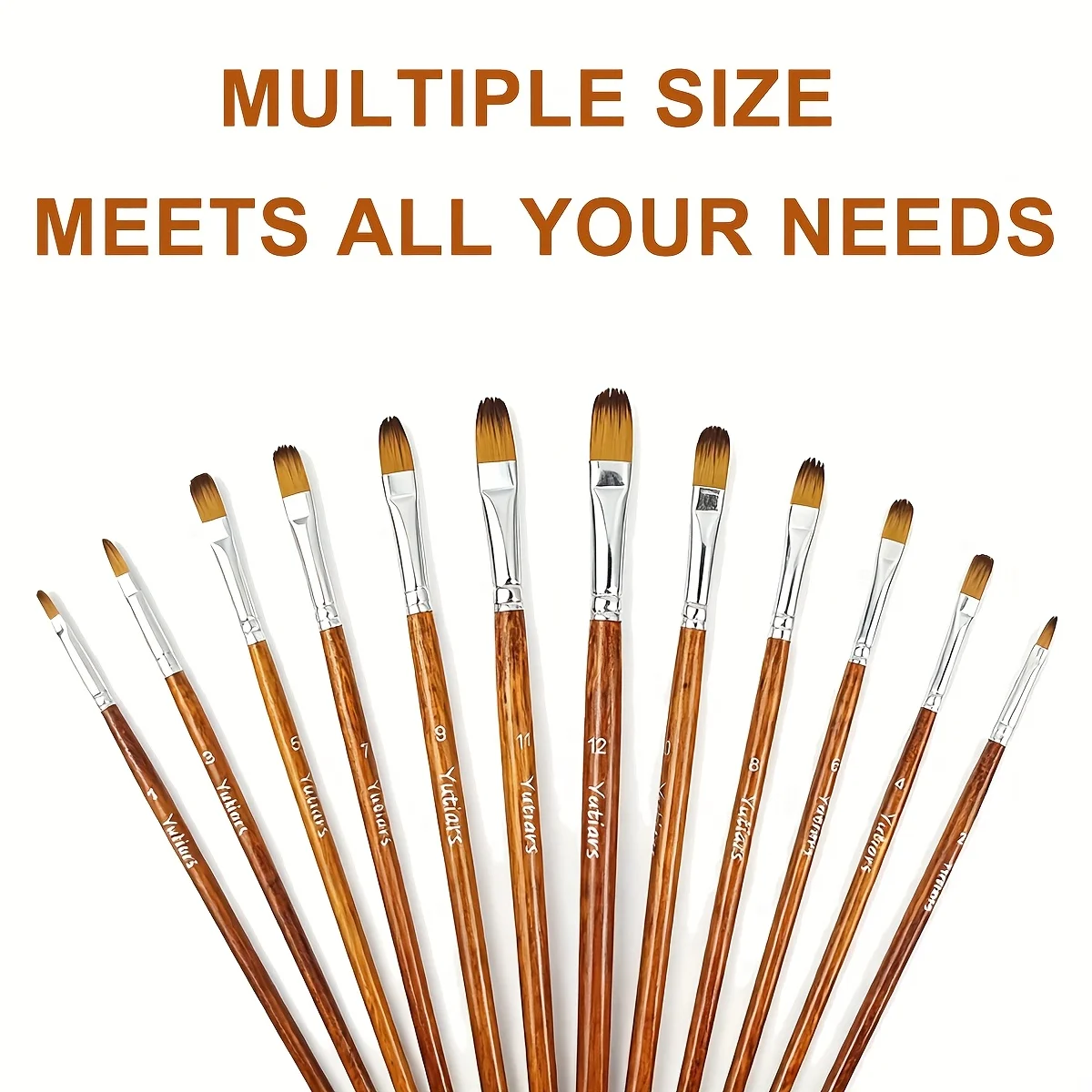 12/48Pcs Professional Quality Art Watercolor Brushes White Nylon Round Tip Set for Acrylic and Brushes for Face Body Nail Art