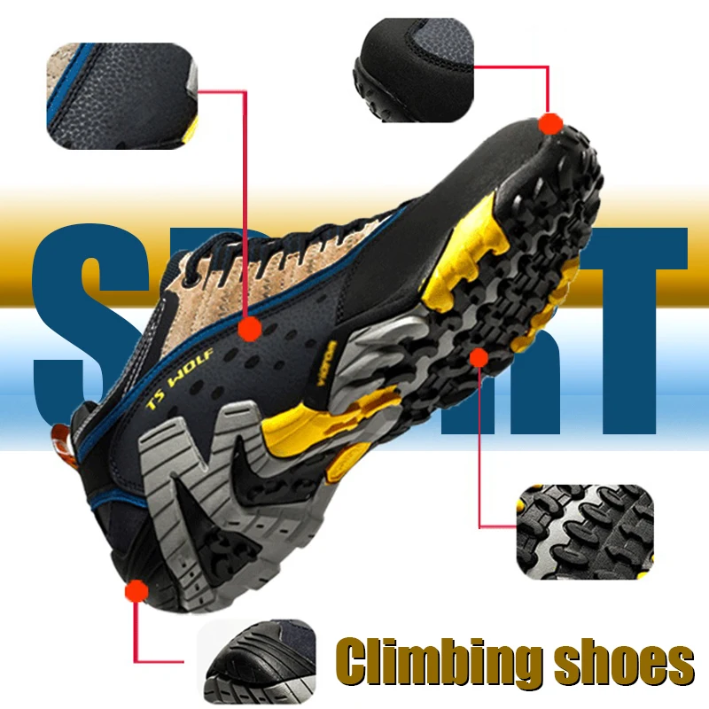 High quality outdoor hiking shoes for couples, waterproof hiking shoes, anti slip and wear-resistant, river tracing shoes