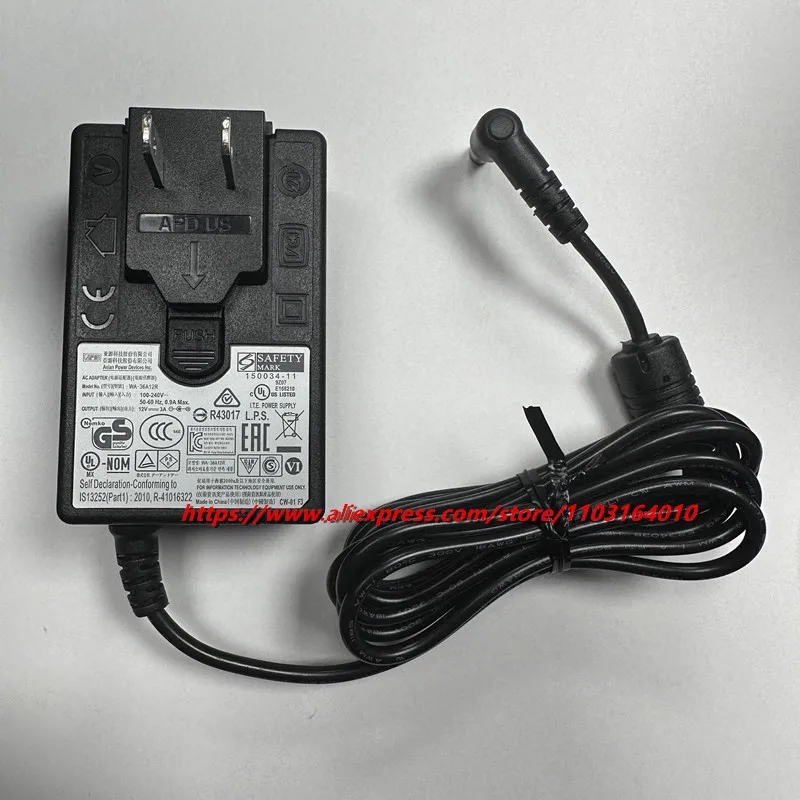 Genuine APD 12V 3A 36W AC Adapter WA-36A12R Charger For Brightsign MEDIA PLAYER XD234 XD1034 XT1144 Power Supply 5.5x2.1mm