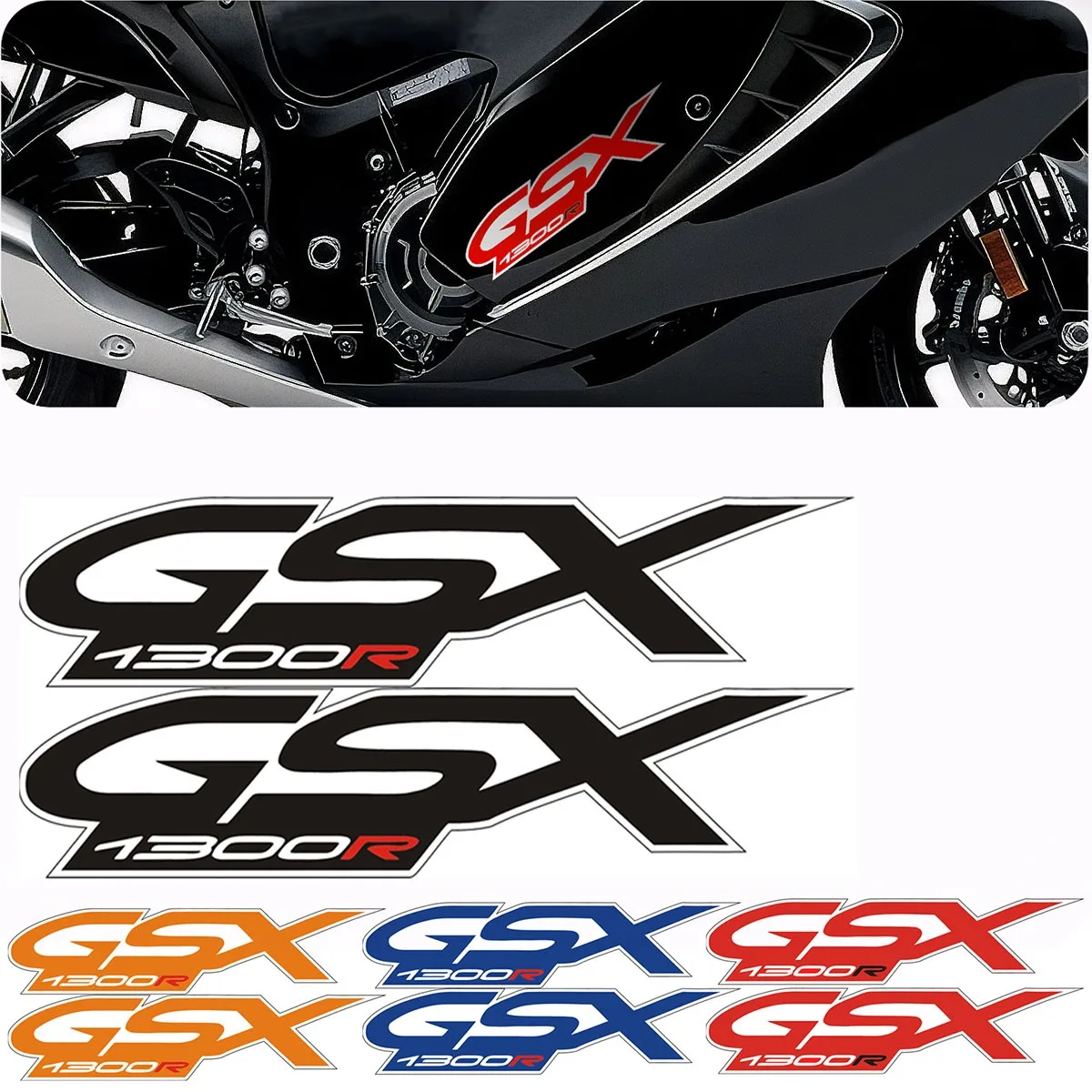 

(2pcs) Reflective Stickers Decals Stripes Side Frame Tail Tank Placed As Desired for for suzuki hayabusa gsx 1300 r gsx1300r