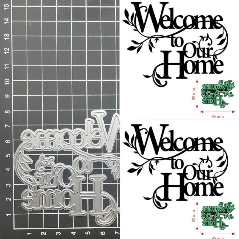 

Craft metal cutting dies cut die mold New Welcome Home Scrapbook paper craft knife mould blade punch stencils dies