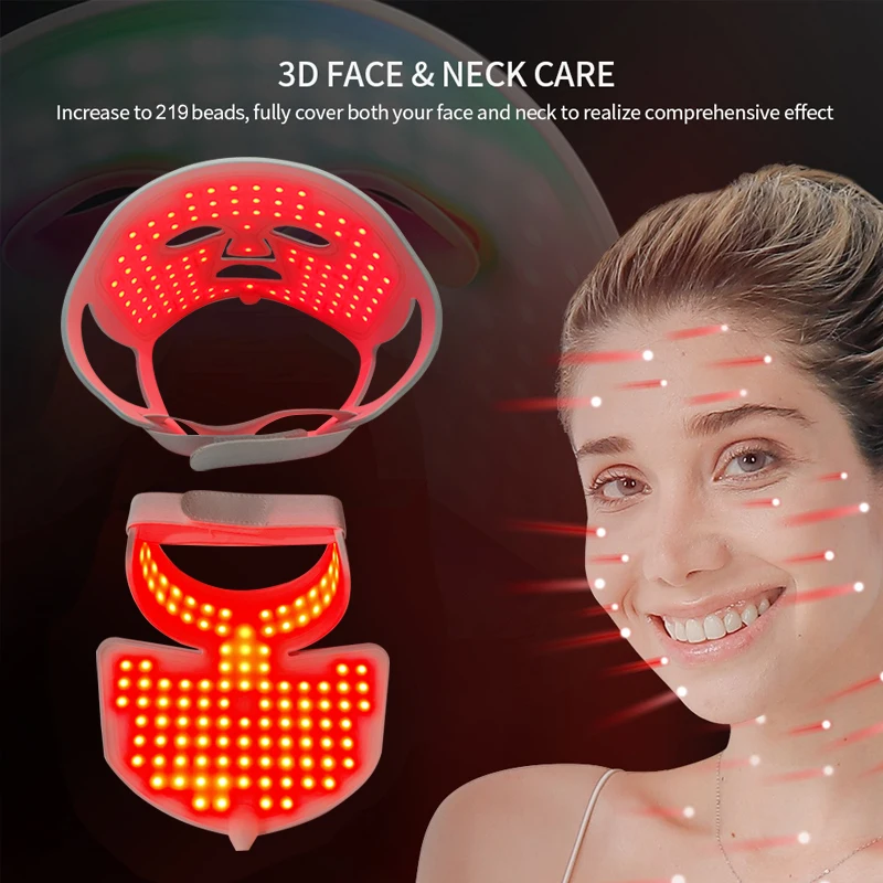 led face photon mask 7 color silicone led facial mask for face and neck beauty red light therapy mask