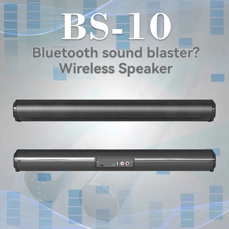 Wireless Bluetooth Sound Bar, Powerful Stereo Surround Sound, Subwoofer, FM Radio, Home Theater System for TV-ABVK