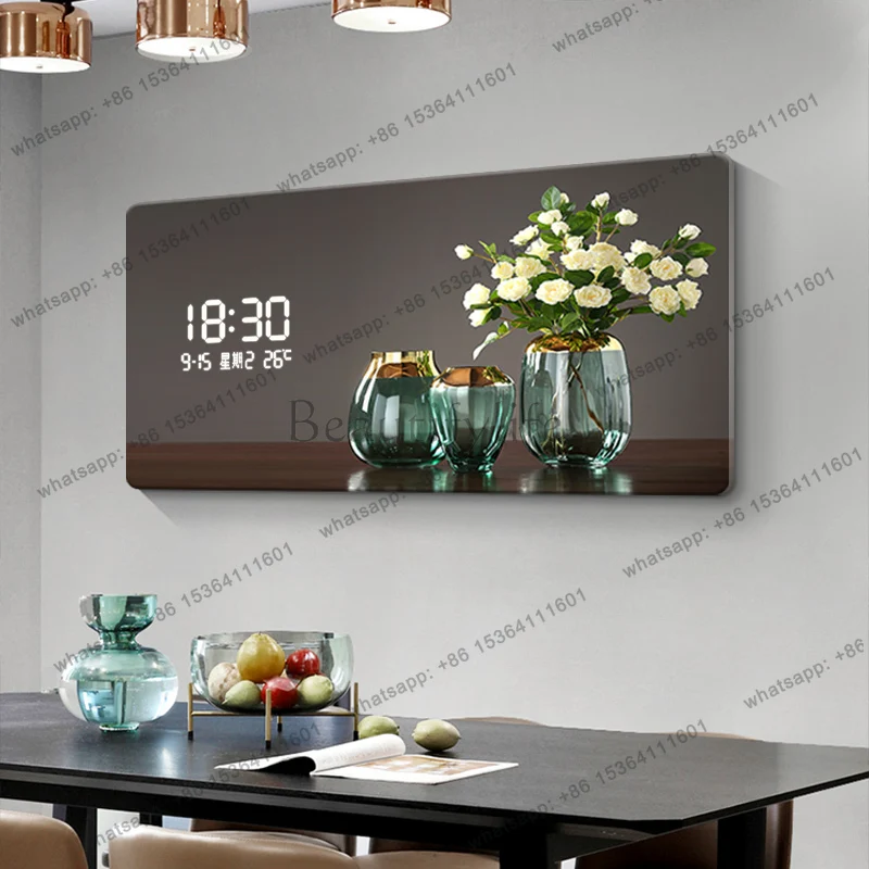 Aesthetic Living Room Wall Clock Bathroom Light Art Digital Wall Clock Luxury House Modern Relojes De Pared Home Decoracion
