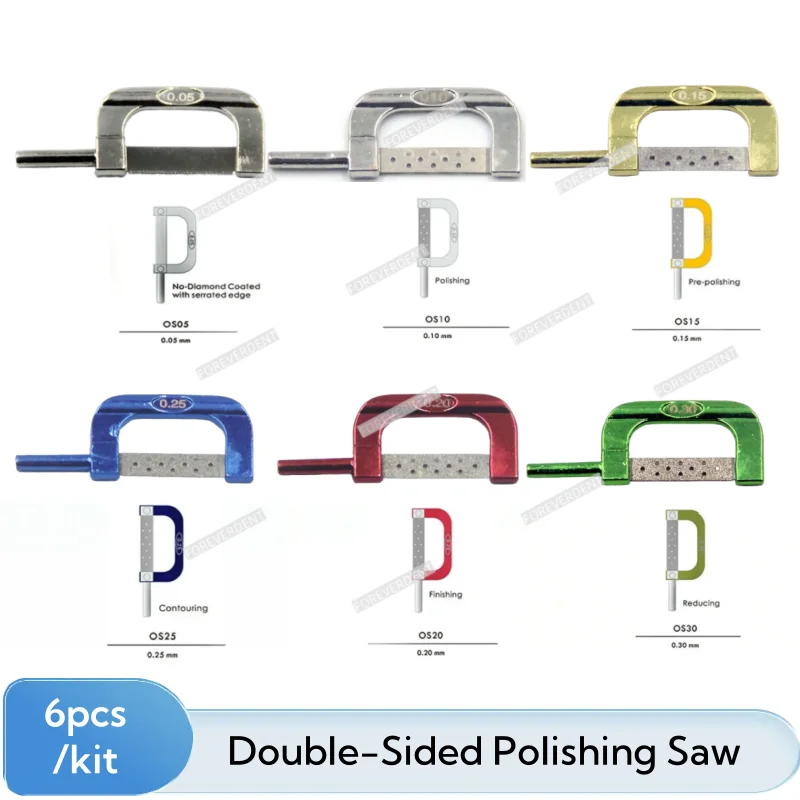 

Enamel Reduction 6pcs IPR Orthodontic Double-Sided Saw Interproximal Polishing Grinding Slice Finishing Dental Tool