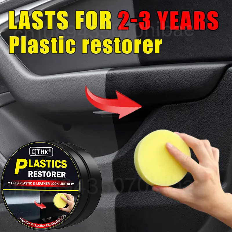Restaurador de plástico para coche, renovación de Panel Interior de coche, revestimiento de cera, cuero, plástico, goma, reparación de esmalte, crema de reacondicionamiento para el cuidado