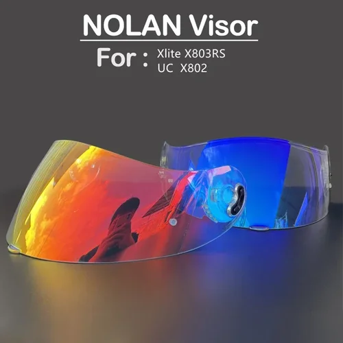 X-803 RS-visera para casco de motocicleta x-lite X-803 UCX802, gafas con revestimiento transparente, color plateado y rojo, lente de repuesto