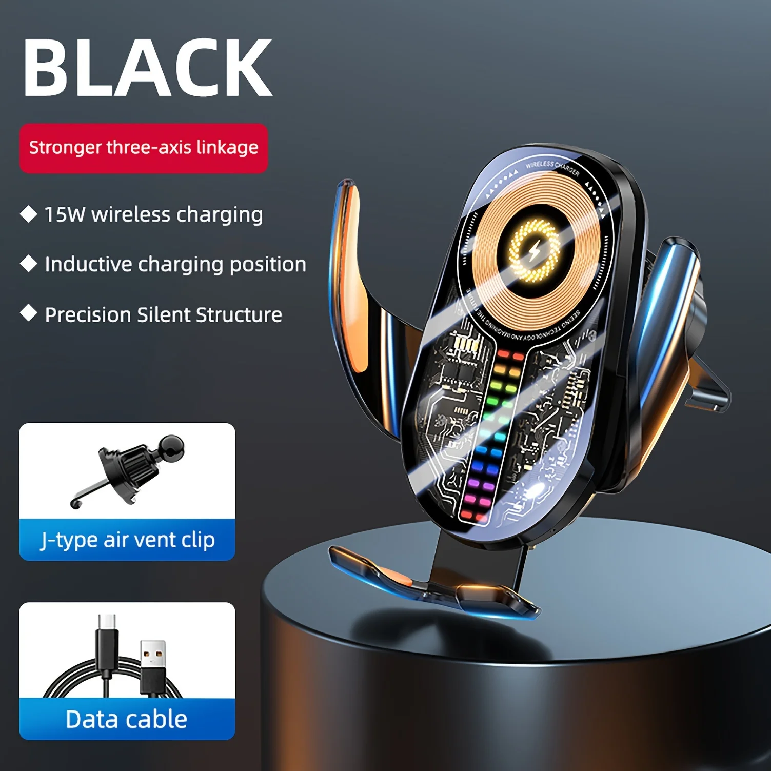 

Car Air Vent Cellphone Bracket Wireless Charger Fast Charging Auto Clamping Mount for iPhone 17/16 Pro Max/16/15/14/13/12 Stand