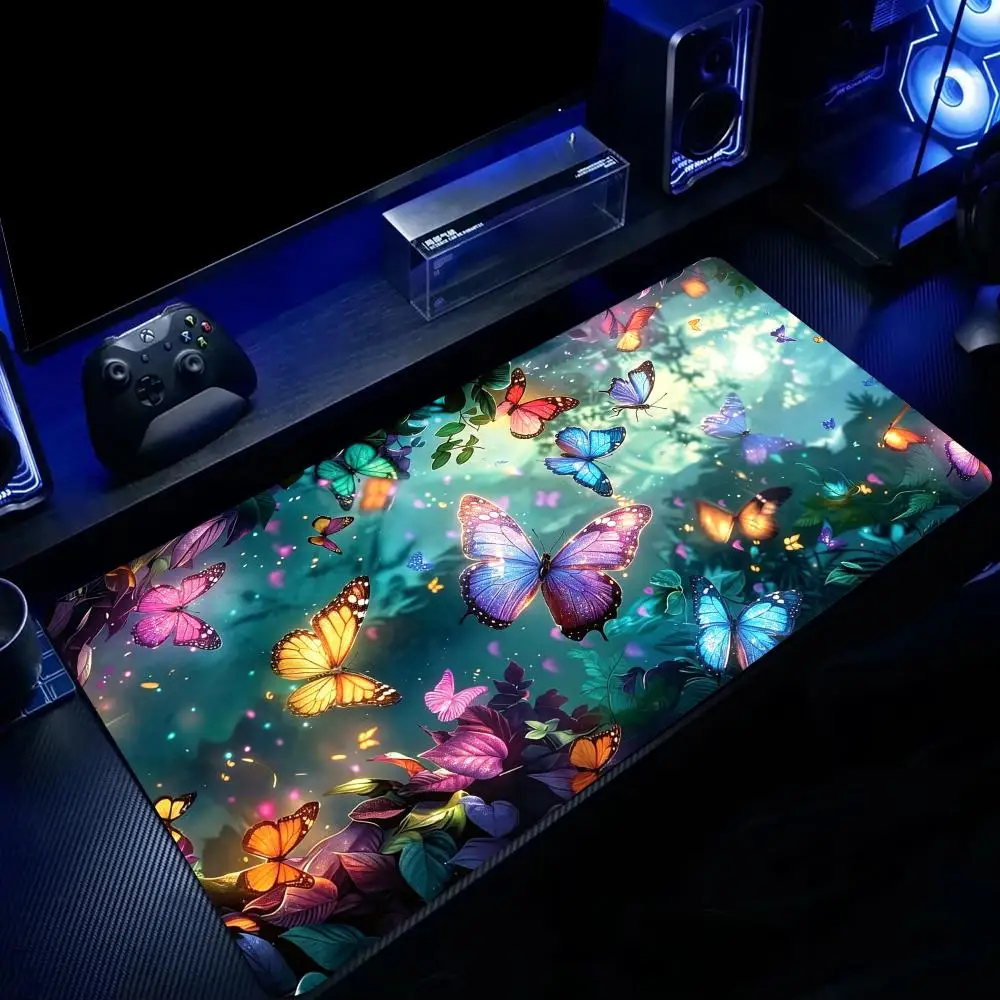 Fantasy Forest Butterfly Mouse Pad Large Computer Office Game Table Mats Rubber Anti-slip XXL Mouse Mat HDP Long Desk Pads
