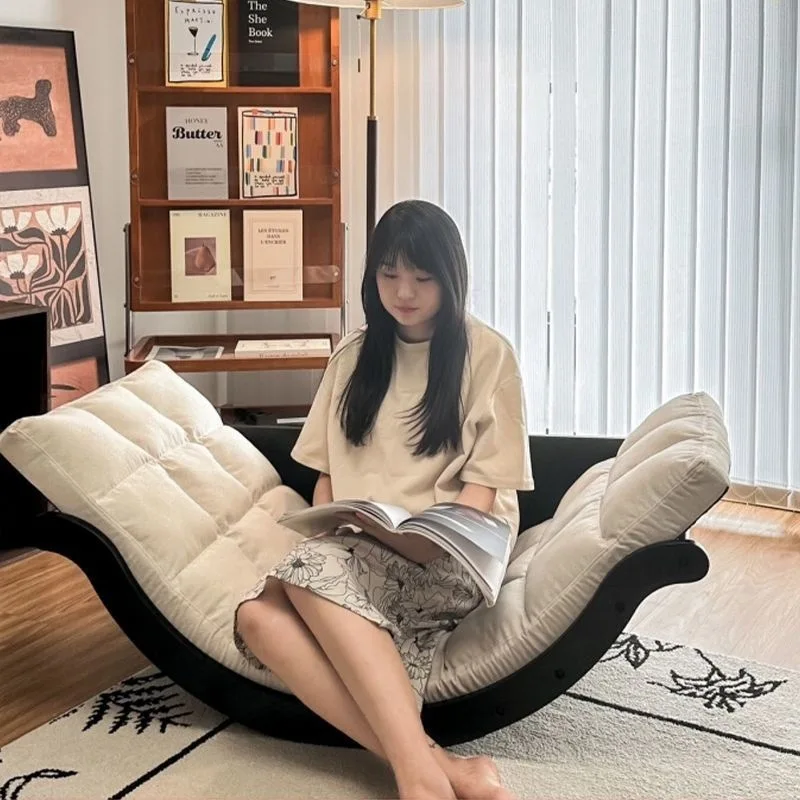 Mecedora Moon ins wind, sofá perezoso, nuevo sillón reclinable multifuncional de madera maciza para balcón, silla de ocio individual retro