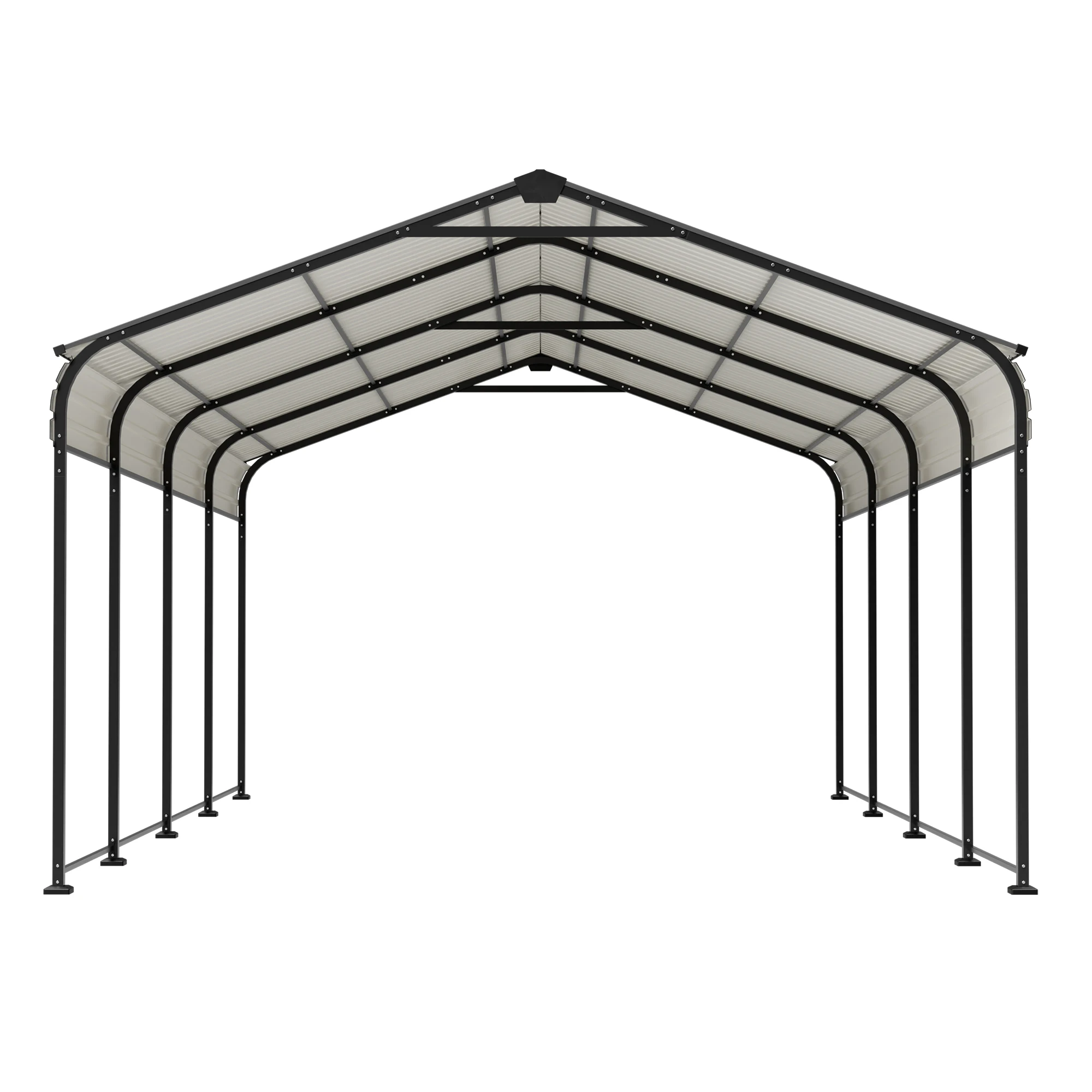 

12x20 FT Heavy Duty Metal Carport, All-Weather Galvanized Steel Shelter for Cars, Trucks, Boats & SUVs in Black