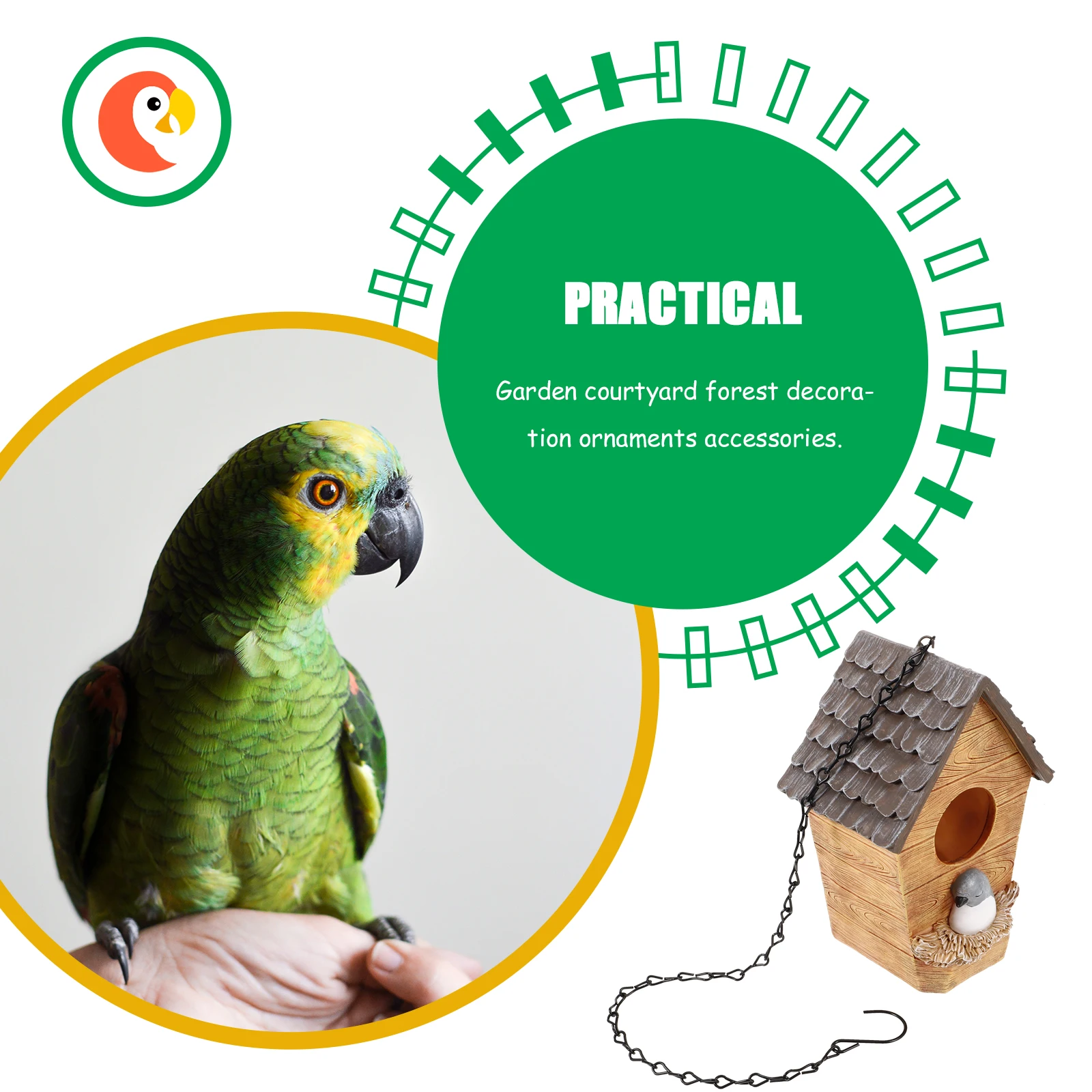 

Imitation Wooden House Bird Decorative Houses Hangable Birdhouses Outdoor outside for Garden Decorations