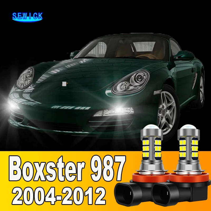 2pcs LED Front Fog Light Bulb Accessories For Porsche Boxster 987 2004-2012 2005 2006 2007 2008 2009 2010 2011