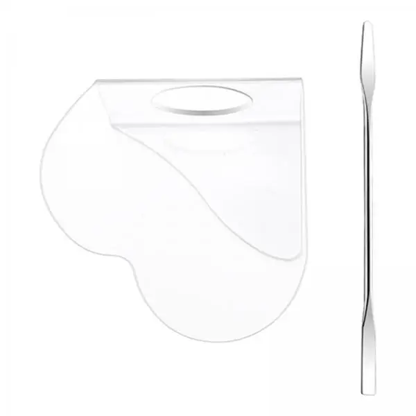 

Acrylic Makeup Mixing Palette and Stainless Spatula Set Cosmetic Blending Board for Foundation Nail Gel Semi Painted Sticker
