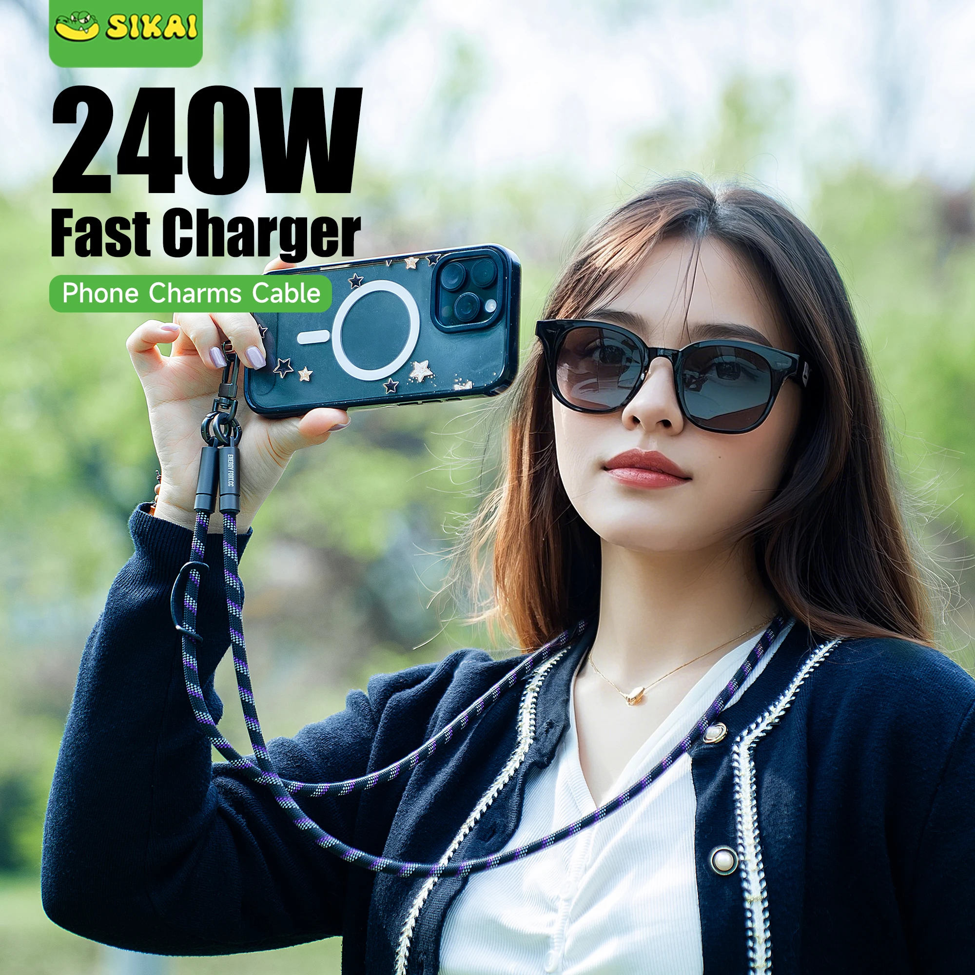 

Подвески для телефона, кабель для быстрой зарядки 240 Вт, кабель UCB C-C, шнурок, нейлоновая оплетка и прочный, совместимый с Xiaomi iPhone