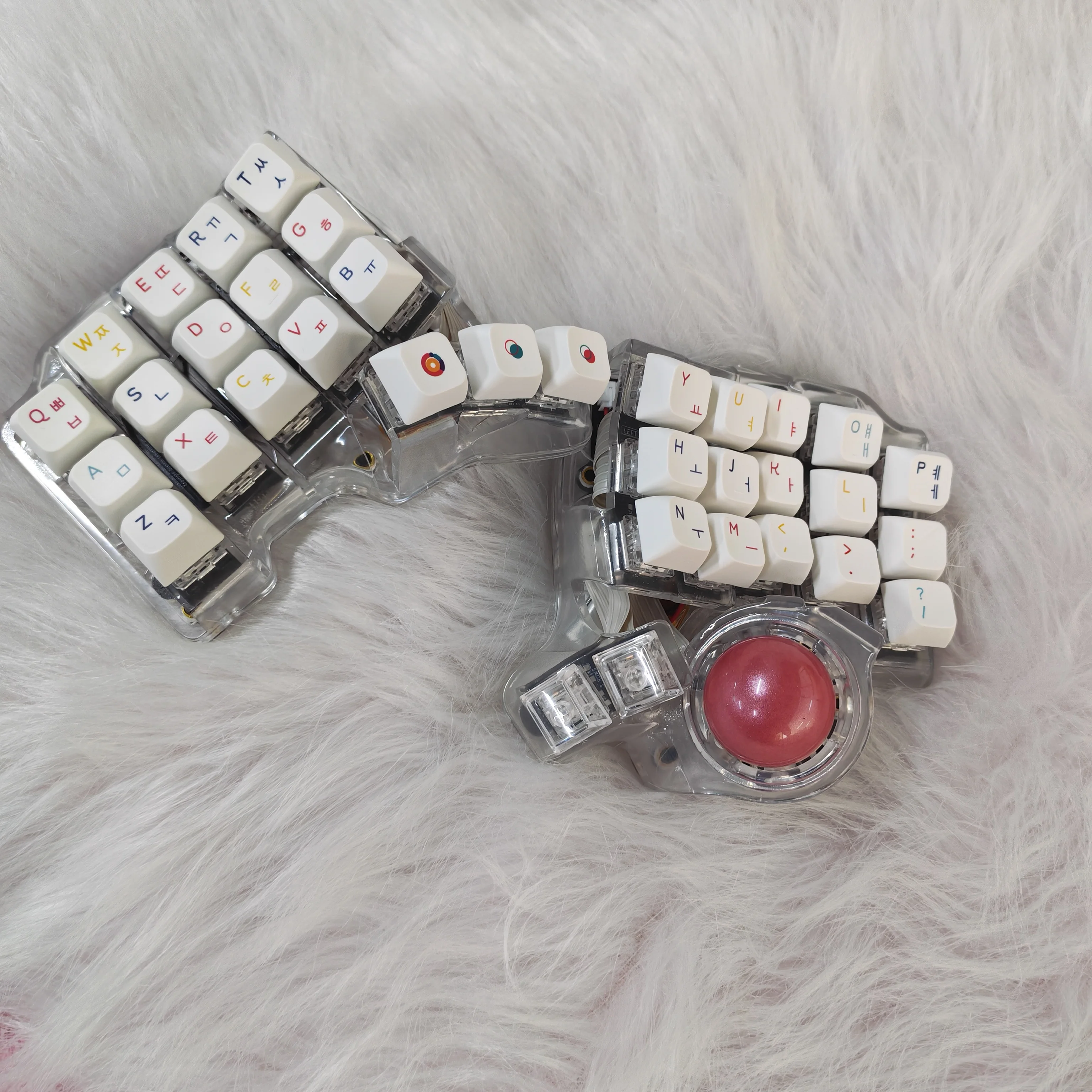 NEW Charybdis Nano Curved Split Keyboard Kit 3x5 Custom Transparent Resin Shell Trackball Bluetooth Wireless Dual-mode Hot Swap