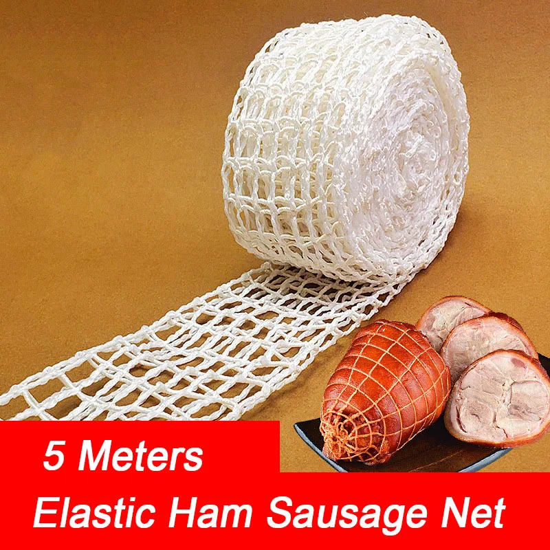 

3/5/8m Meat Netting Roll Elastic Ham Sausage Net Hot Dog Sausage Packaging Net Kitchen Accesories Cotton Meat Net Cooking Tools