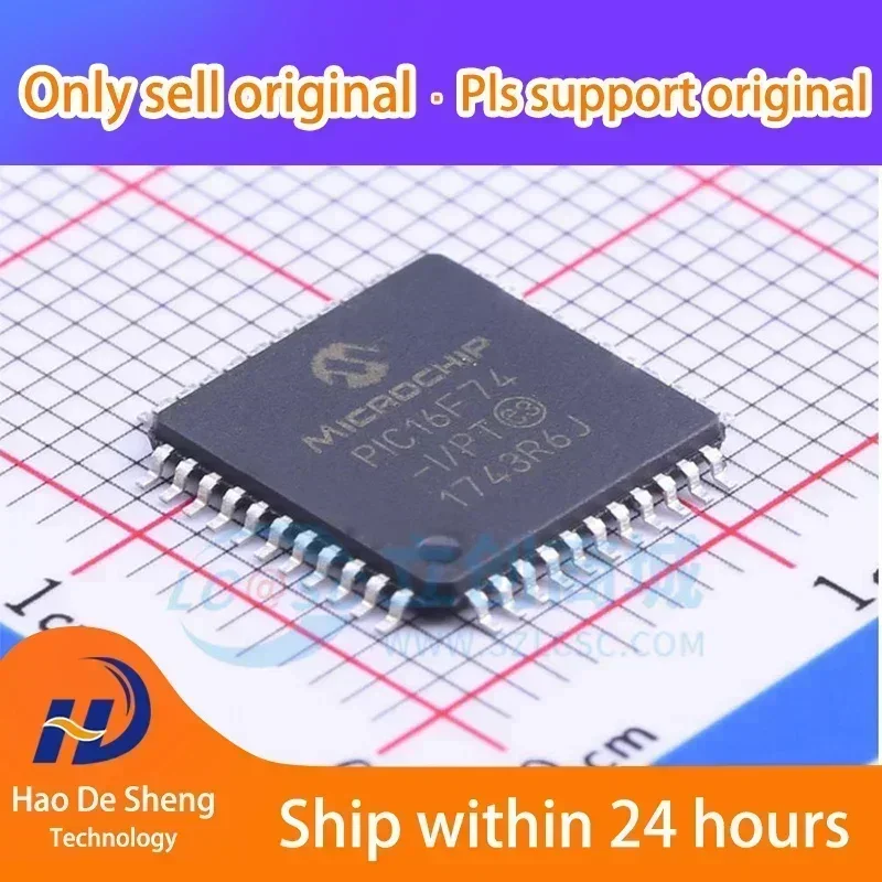

10 шт./лот PIC16F74-I/PT QFP44 PIC16F74 Новые оригинальные в наличии