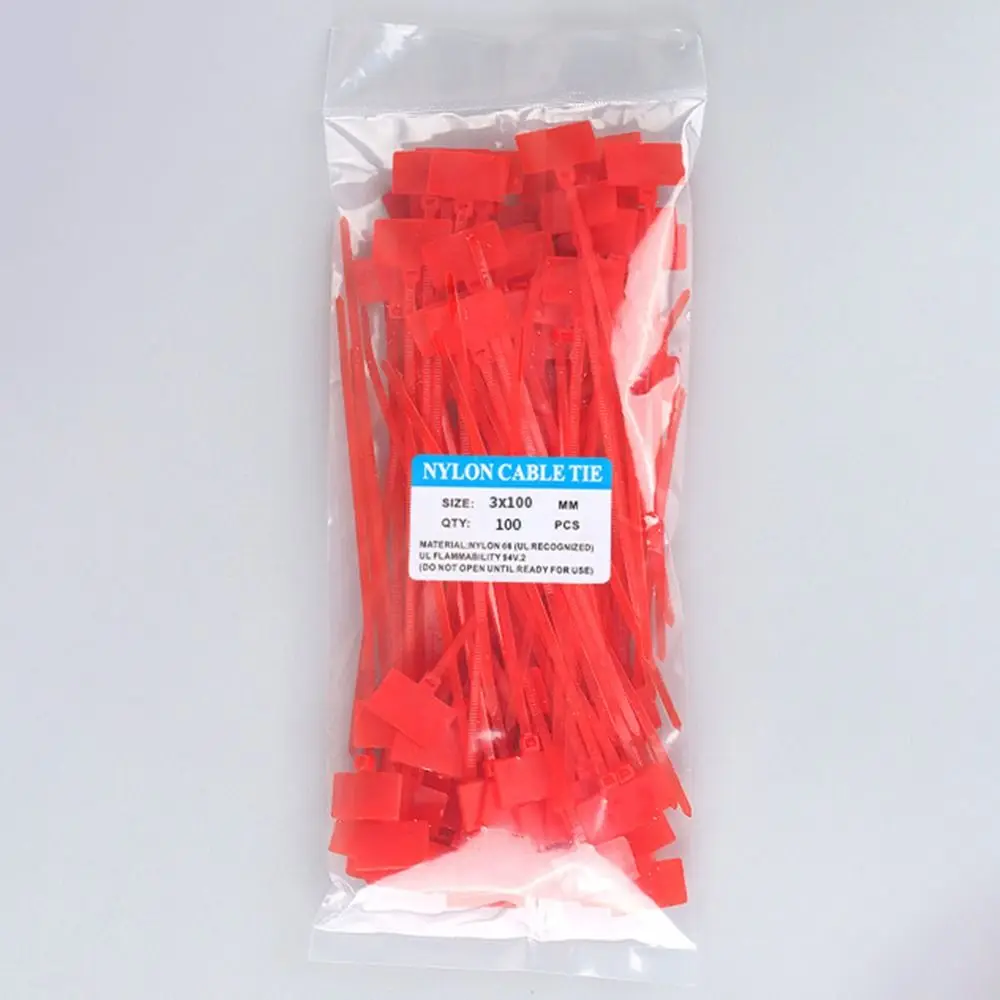 100 Stück Kunststoff-Schlaufenbinder, Marker, Kabeletiketten, selbstsichernde Kabelbinder, einfache Markierung, Nylon-Kabelbinder, Etiketten – Detail 22