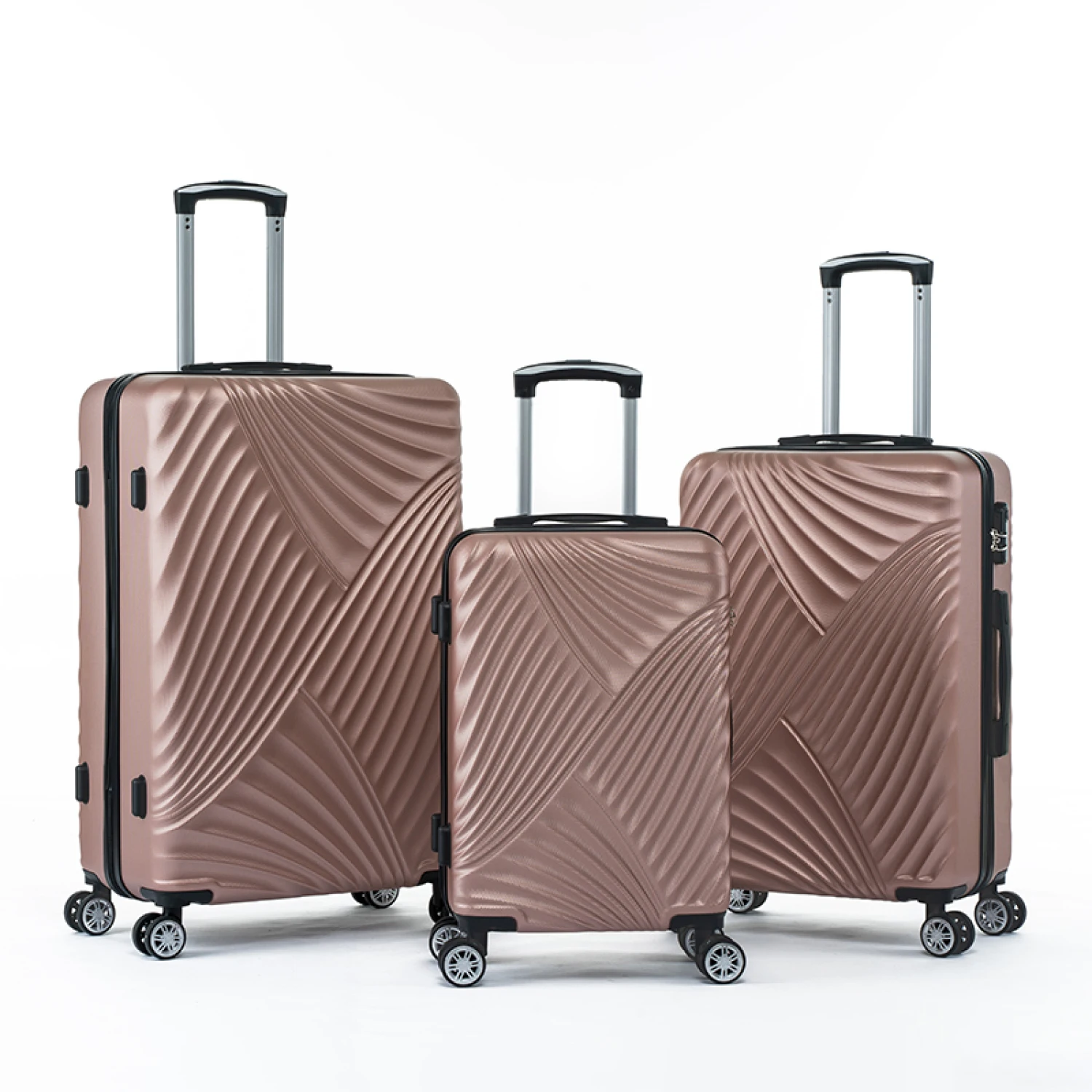 Three piece hard shell soft edge luggage with rotating wheels, 360 degree rotating four-wheel luggage, lightweight, suitable for