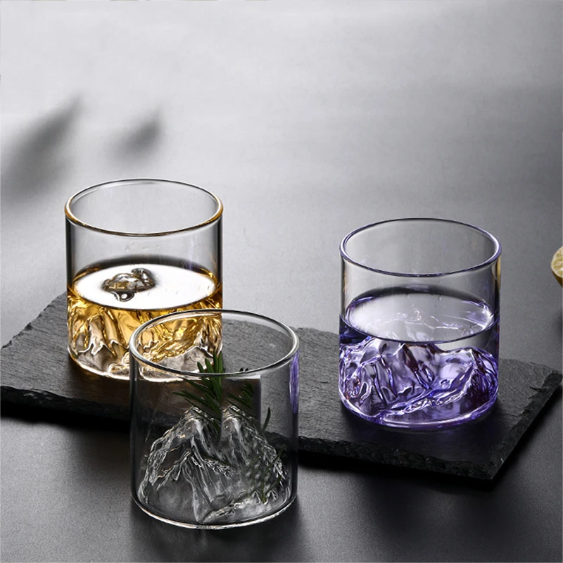 Mount Fuji Glass Cup Retro Japanese Style Water Cup Japanese Tea Cup Whiskey Cup Tibetan Mountain Cup Glass Cup Wine Glass