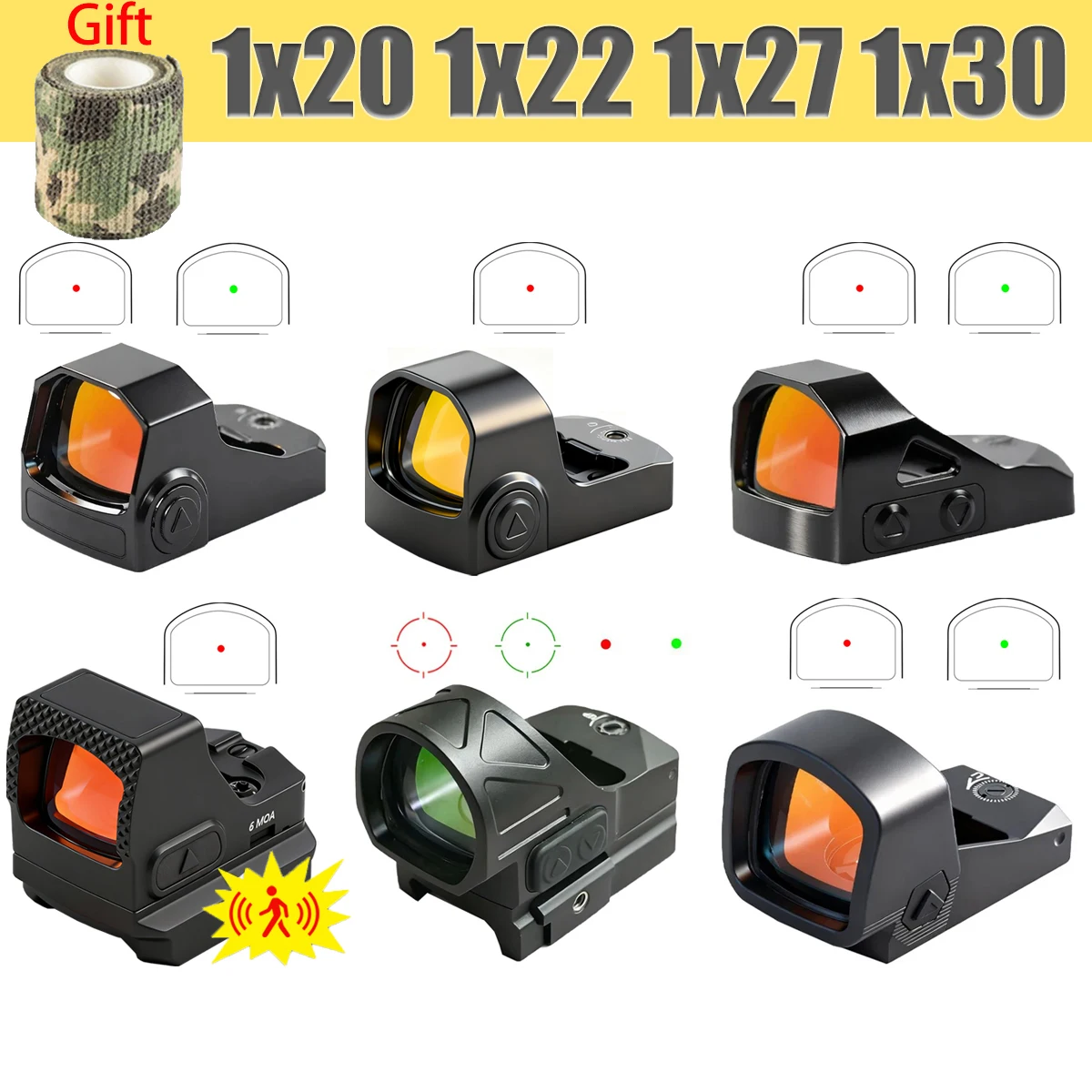 High Quality 1x30 1x22 CCW 6moa Red Dot Compact Reflex RM/RMSc Footprints Shake Wake for Hunting with Authentic Marking
