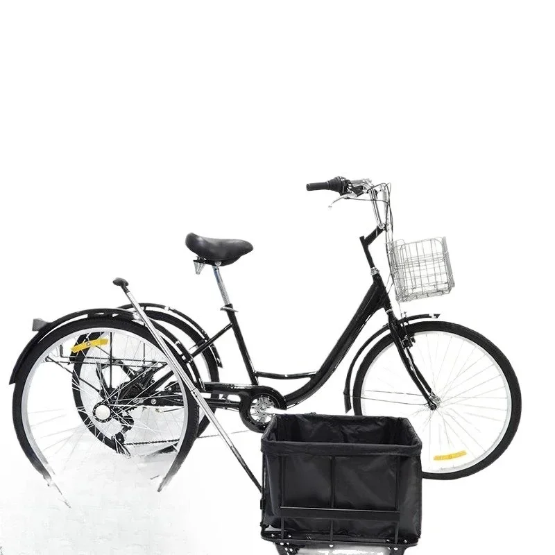 Multifunctional shopping pedal tricycle with shopping cart