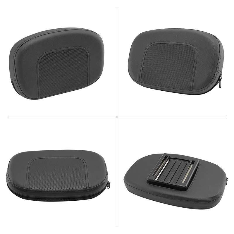 PU Leather Motorcycle Rear Passenger Sissy Bar Backrest Cushion Pad For Harley Chopper Touring For Honda For Suzuki Universal view 2