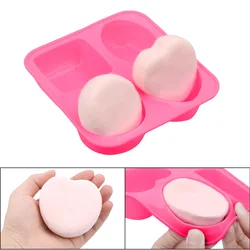 4 Cavity Silicone Soap Molds Handmade Flexible Round Oval Heart Square Unique Soap Making Mold Tools