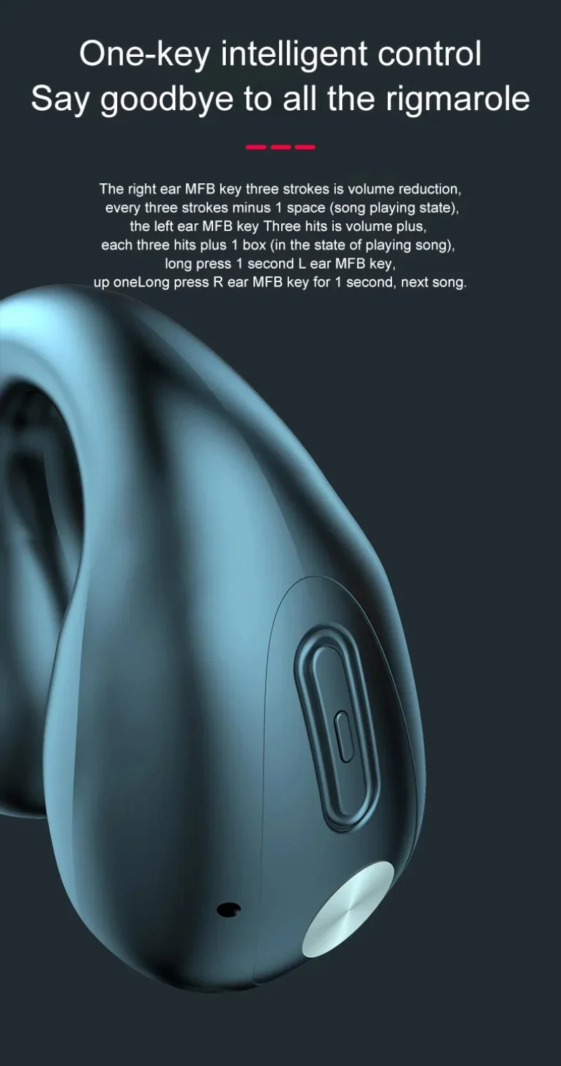 Lenovo Ohrclip-Bluetooth-Kopfhörer mit extrem langer Akkulaufzeit, Over-Ear-Kopfhörer mit Geräuschunterdrückung und Knochenleitungstechnologie – Detail 9