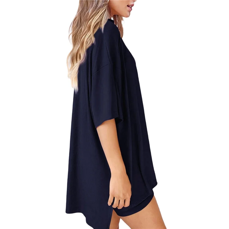 

ABRT-Женский комплект из двух предметов для отдыха, лето 2025 г., повседневные рубашки большого размера, байкерские шорты