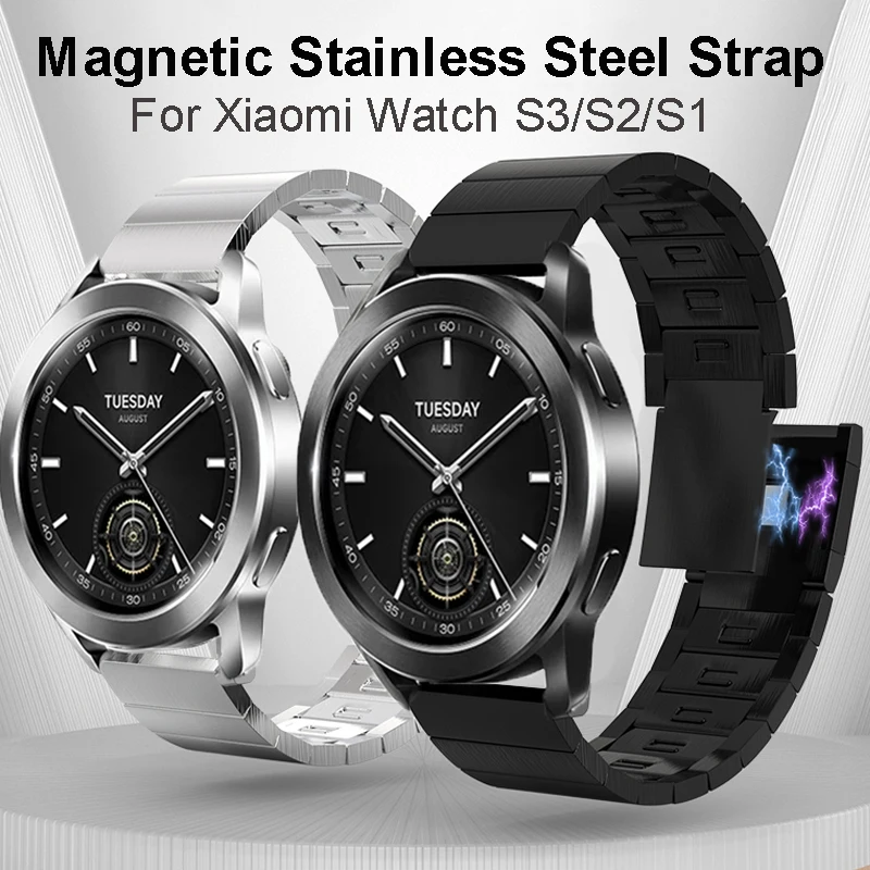 Magnetic Stainless Steel Band for Xiaomi Watch S4 S3 S2 S1 Metal Strap For Mi Watch Color 2/Xiaomi Watch 2 Pro Luxury Watchband