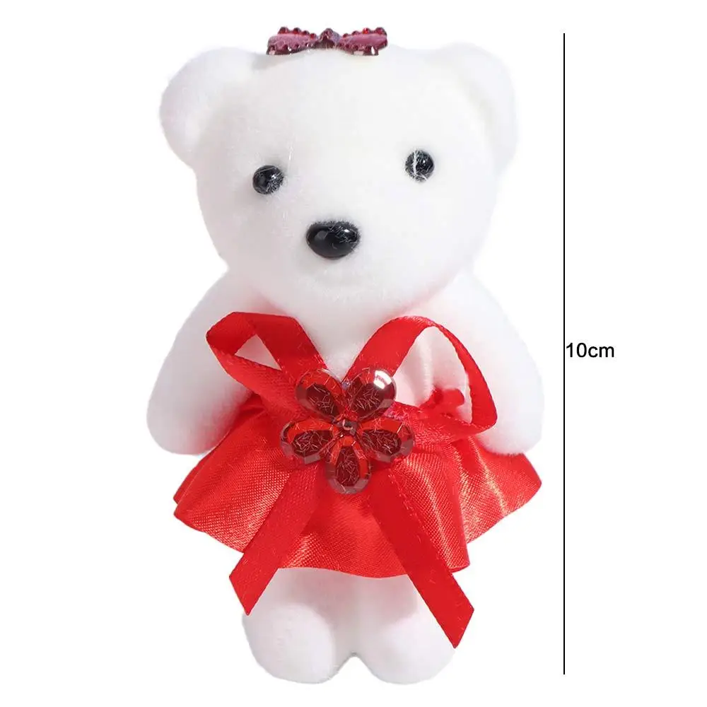 10 pièces/ensemble mousse ours en peluche mousse jouets en peluche Animal en peluche poupée Mini ours fleur Bouquet bricolage 10 cm dessin animé Bouquet poupée