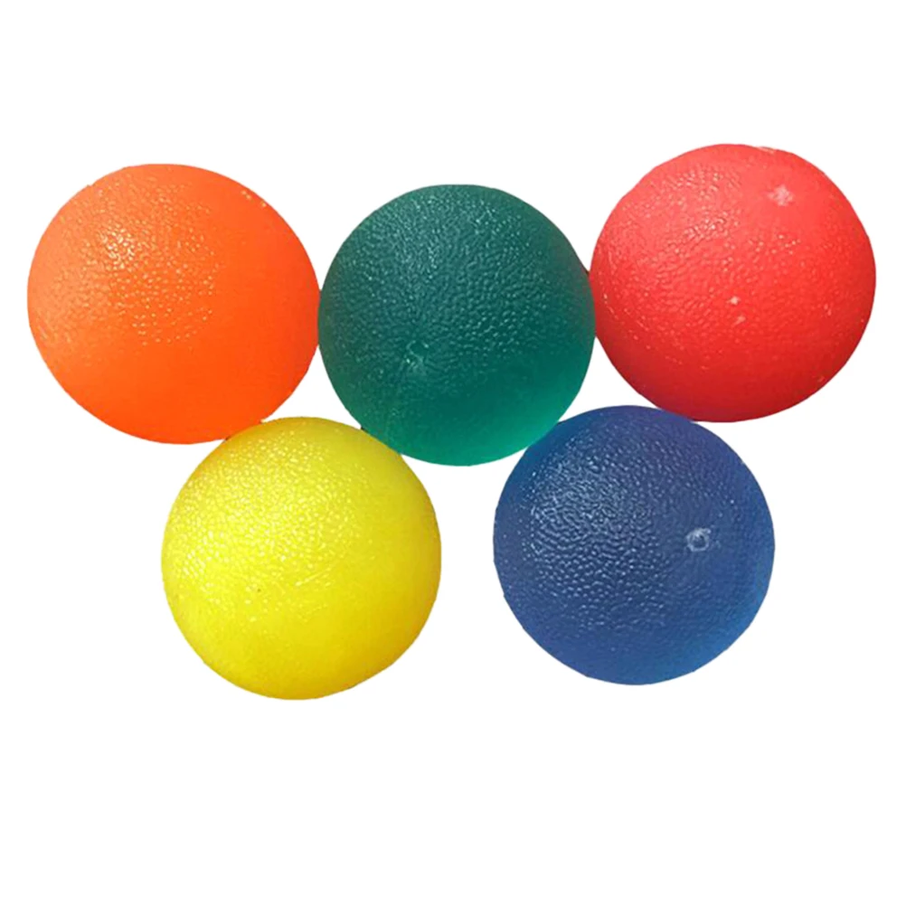 

5Pcs Grip Strengthen Balls Silicone Stress Relief Hand Exercise Squeeze Ball Portable Fitness Equipment Grip Strengthen Ball