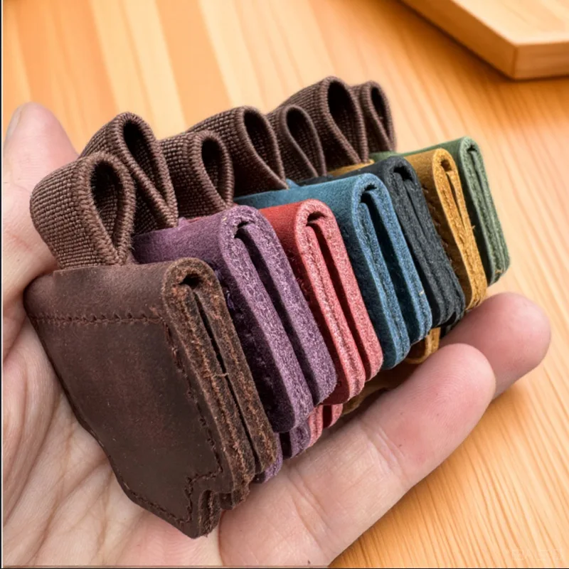 Vintage Cowhide Magnetic Bookmark with Pen Clip, Laser Engravable Leather Page Marker, Magnetic Page Holder with Pen Loop