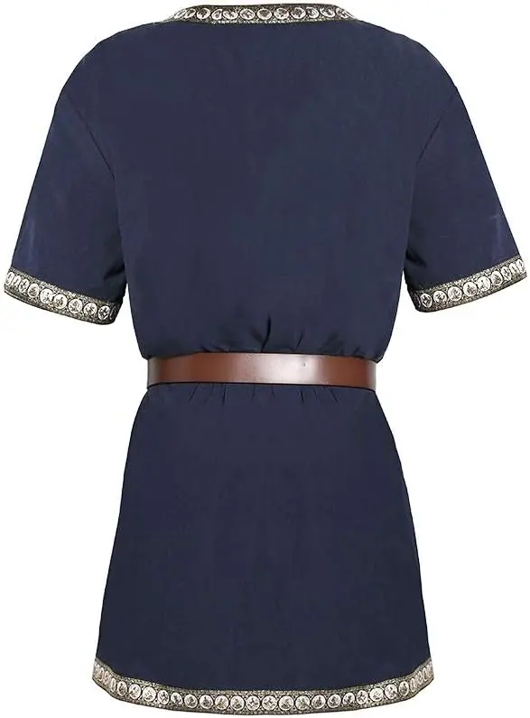 Mens Medieval Knight Tunic Renaissance Mercenary Scottish Costume Warrior LARP Halloween Tops