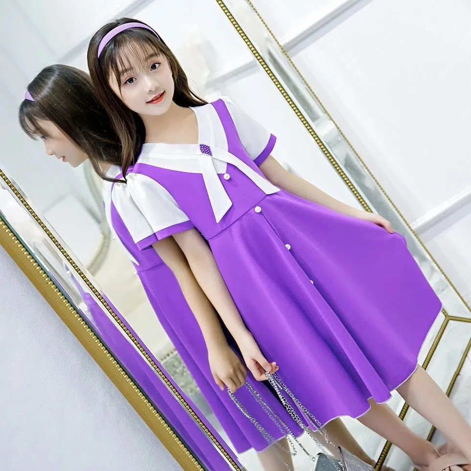 2023 Kids Summer Party Dress for Girl Casual Baby Clothes Children's Clothing Princess Dress 10 To 12 Years Old Dignified Dress