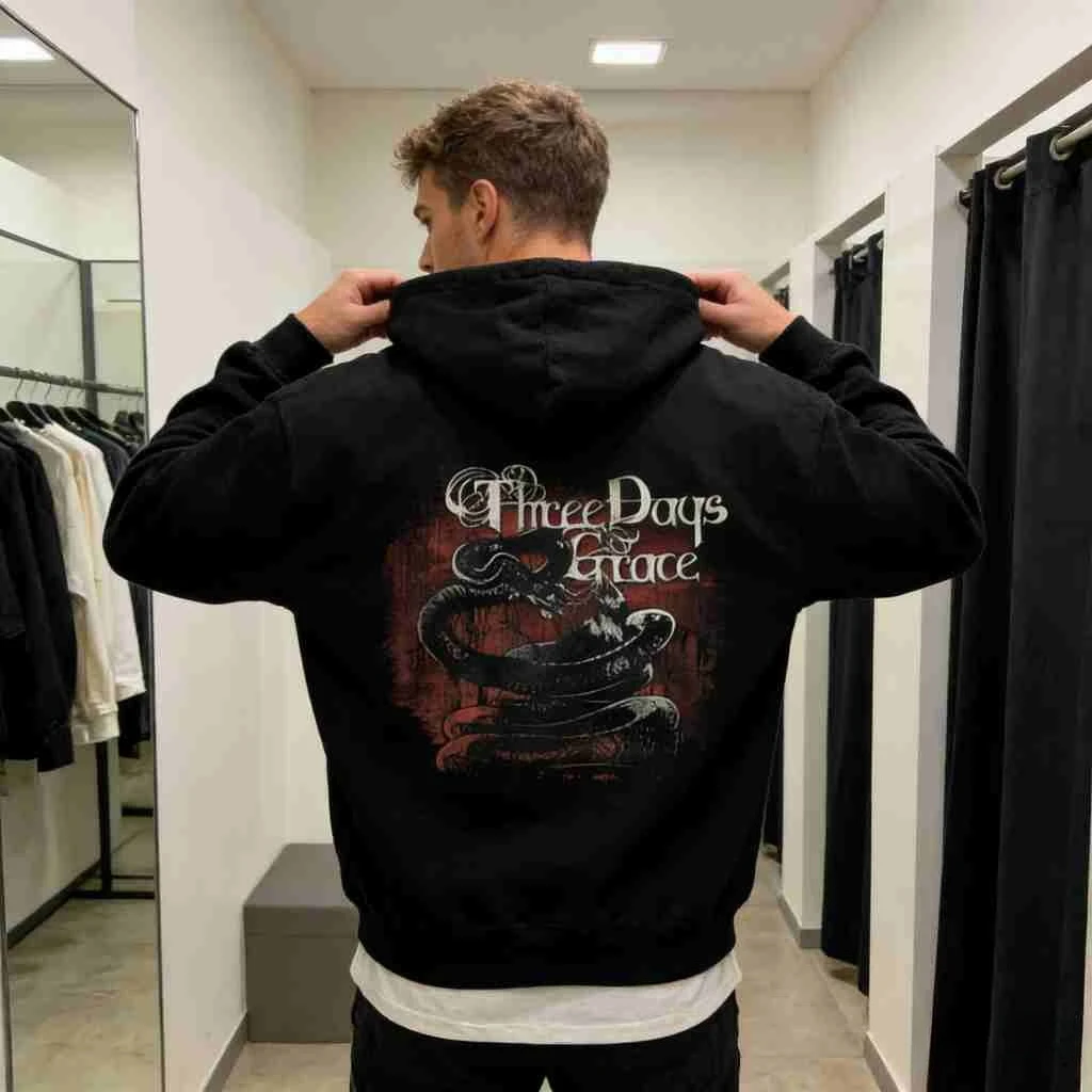

Three Days Grace hoodie Rock Music hooded TDG Band One-X Album Life Starts Now Three Days Grace Merch Unisex Rocker Clothing